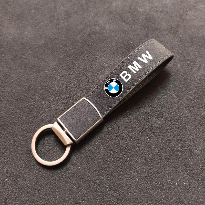 For BMW M E34 E36 E60 E90 E46 E39 E70 F10 F30 X5 X6 M3 M5 M6 E71 F01 F02 F87 Leather Fur Ornament Keychain Holder Accessory cyhk37