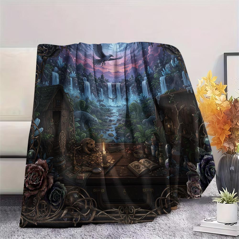 Dark Eagles  Print Flannel Blanket, High quality Comfortable for All Seasons, Home Decor, Warmth and Comfort