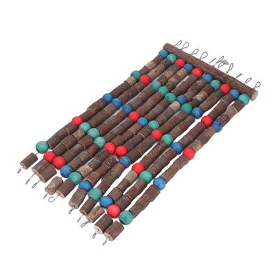 Multicolor Wood Bird Chewing Toys Safe Edible Bite Resistant Parrot Tearing Toys with Steel Wire