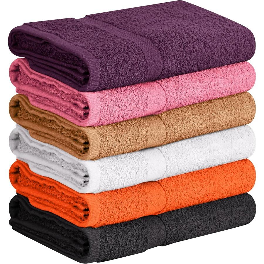 

100 Cotton 6 Pack Bath Towel Set for Home Use Quick Dry Super Absorbent Lightweight and Soft Texture Ideal for Bathroom Gym or United States