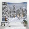 Christmas Snow Tapestry Santa Gifts Fireplace Christmas Tree Elk Wall Hanging Room Bedroom Dormitory Home Decoration