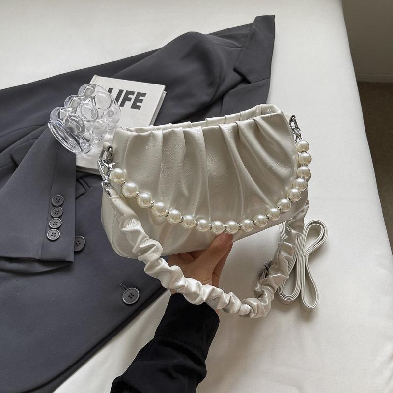 

Новая китайская универсальная однотонная плиссированная сумка-облако маленькая женская 2025 новая легкая роскошная сумка под мышкой на плечо сумка-мессенджер one size fits all