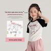 Pudding Haru Girls' Casual Cartoon Print Short Sleeve T-shirt