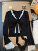 Women's Lace Splicing V-Neck Long Sleeve Layered T-Shirt with Chest Pads