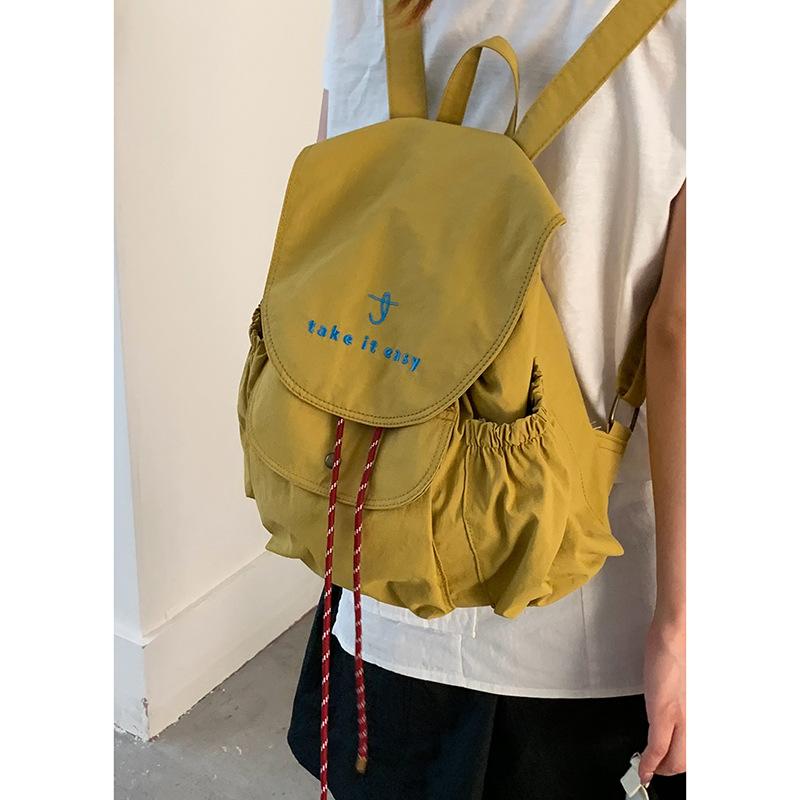 Korean Version of College Style Casual Backpack Women's 2025 New Large-capacity Canvas Bag Fashion Travel Backpack