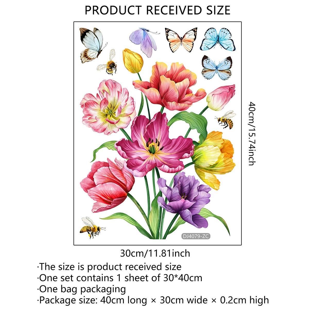 

Fresh Little Daisy Window Stickers Electrostatic Butterfly Decorative Window Wall Decal 30x40cm