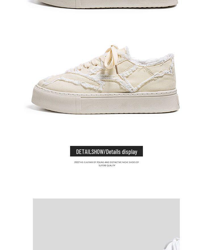 Mäns Mångsidiga Sommar Skateboardsskor i Kanvas - Trendiga, Andningsbara, Svart/Beige.