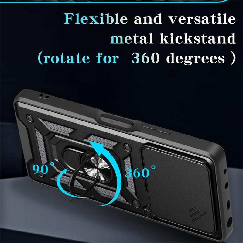 Funda For OPPO A5 Pro 5G Case Shockproof Armor Slide Lens Protector Phone Case For OPPOA5 Pro A5Pro 5G Magnetic Ring Stand Cover