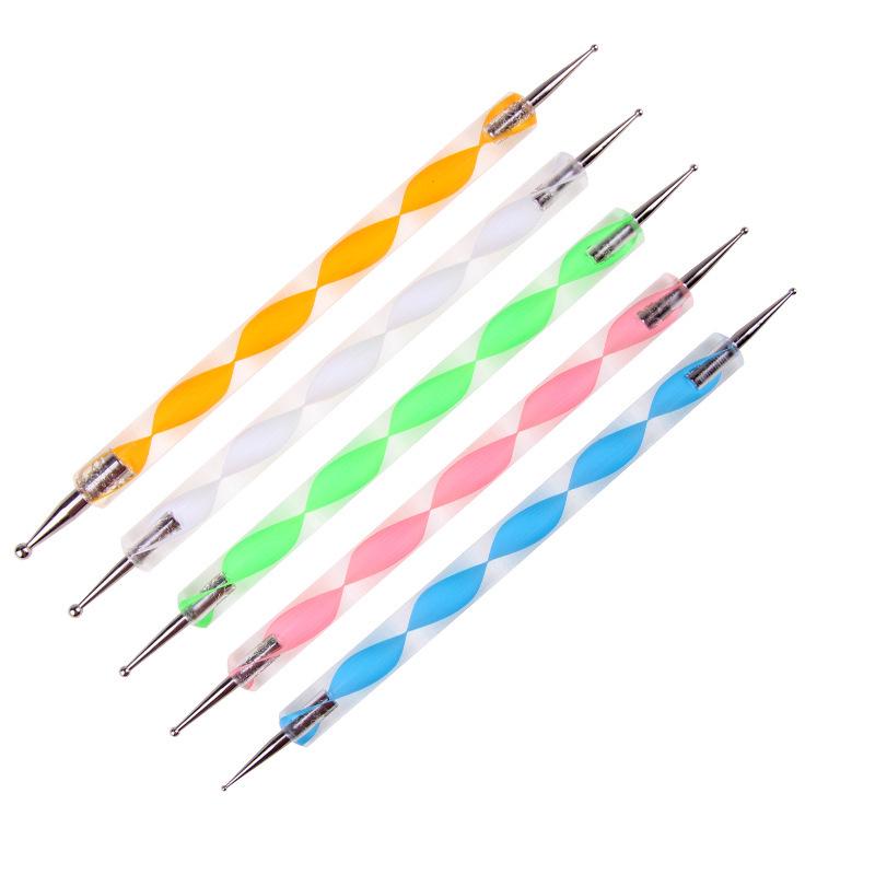 5 Acrylic Spiral Dotting Pens for Rock Painting & Nail Art - Double-Ended DIY Embossing Tools.