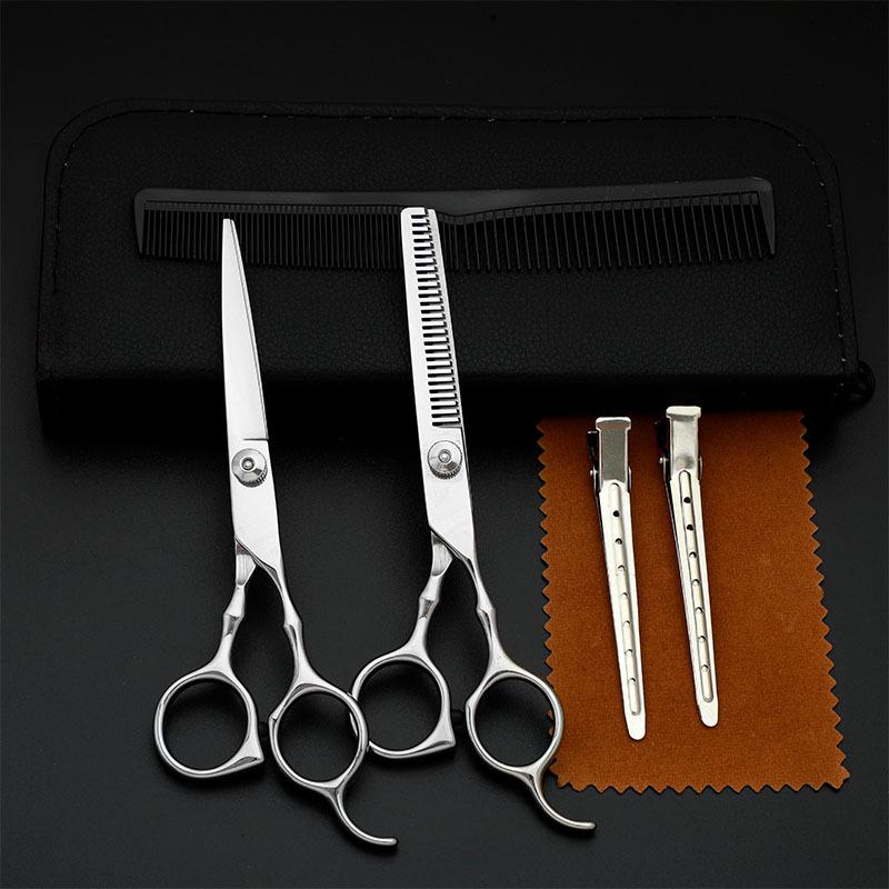 Multi-Color Hairdressing Scissor Set: Flat & Tooth Scissors for Salon Use