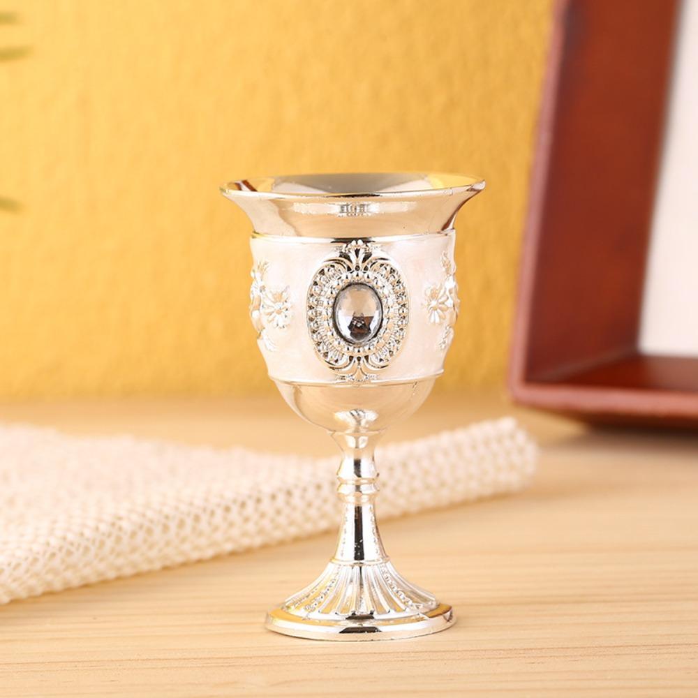 Zinc Zinc Zinc Alloy Spirits Cup Vintage Small Drinking Cup Elegant Medieval Rose Embossed Goblet  Gift