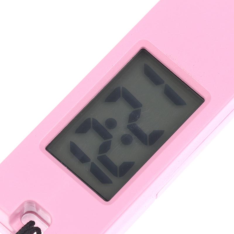 1 יחידה מחזיק מפתחות לד זוהר שעון כיס מיני LCD דיגיטלי שקט שעון אלקטרוני נייד סטודנט מבחן נסיעות שעון כיס