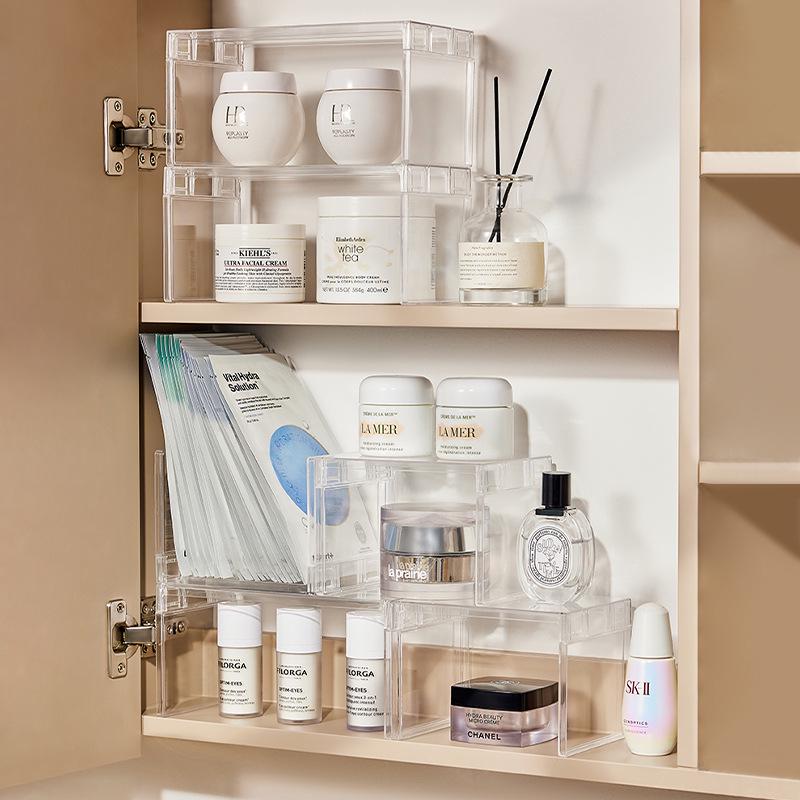 Transparent Layered Bathroom Cabinet Shelf for Skincare & Cosmetics