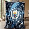Couverture sur le thème de Manchester City Couverture douce en flanelle Couverture jetée pelucheuse Couverture douillette pour canapé et lit pour la décoration de la maison