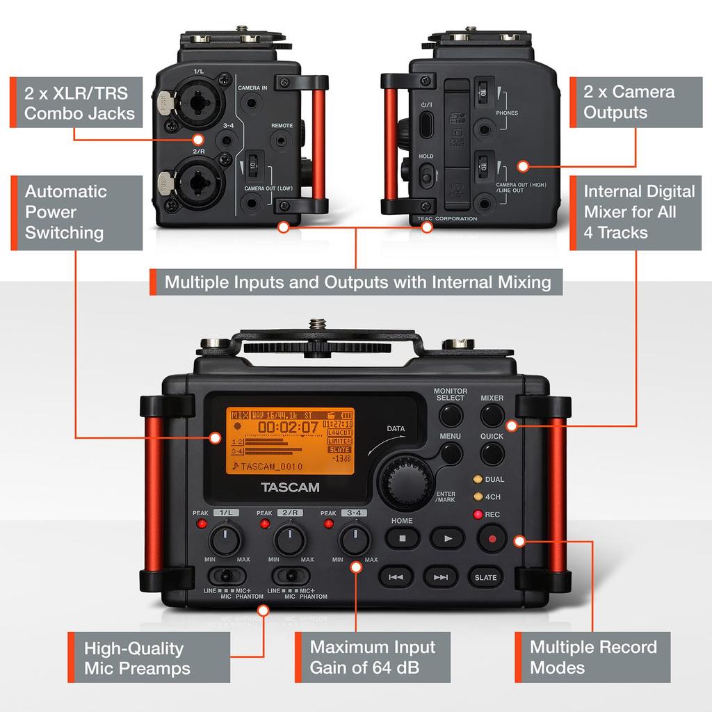 TASCAM Registratore DSLR Portatile DR-60D MKII Importazione Parallela