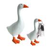 Figurines Goose Key Holder, Resin Goose Statue with Base for Key Hanger,Funny Keychain Hanging Rack for Home Office Table Decor