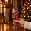 Regalo Stagionale Invernale Schiaccianoci di Natale Bicchiere da Champagne, 350ml Bicchiere Decorativo Vino Festivo Dipinto a Mano per Bicchieri Tavola Festiva E