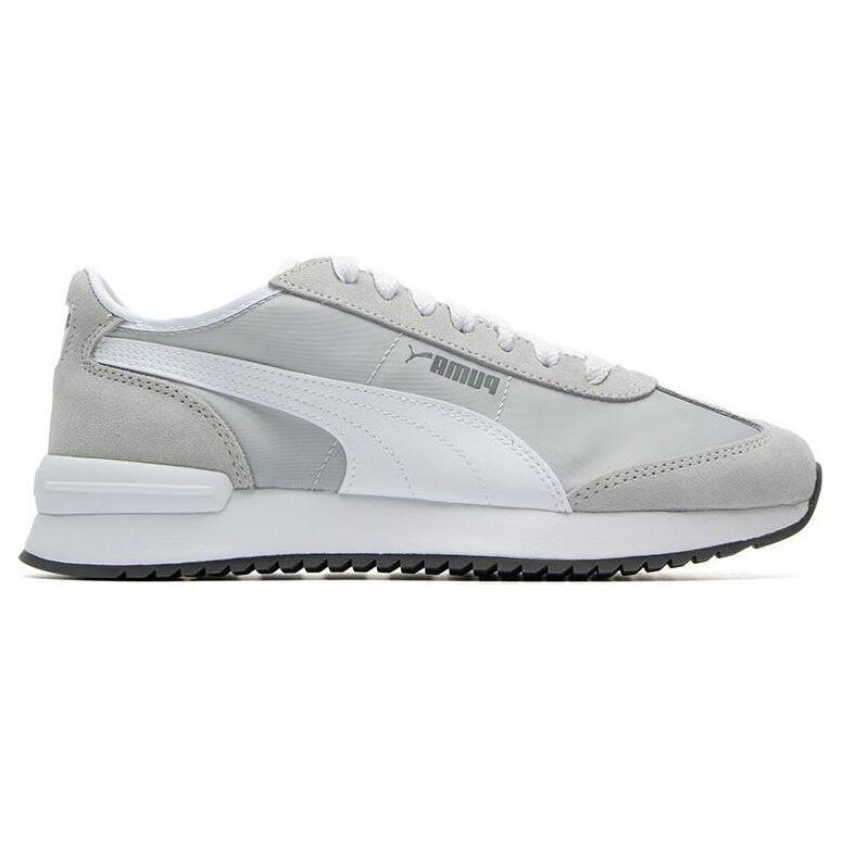 Puma R78 Fabric Cow Split Leather Synthetic Comfortable Shock Absorbing Wear Resistant Low Top Casual Shoes Unisex Casual Shoes Silver White 392901-08