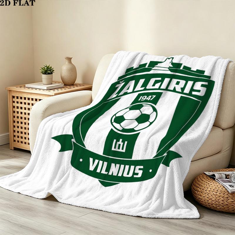 Fk Zalgiris Print Flannel Blanket, High quality Comfortable for All Seasons, Home Decor, Warmth and Comfort, Perfect for Christmas Gifts