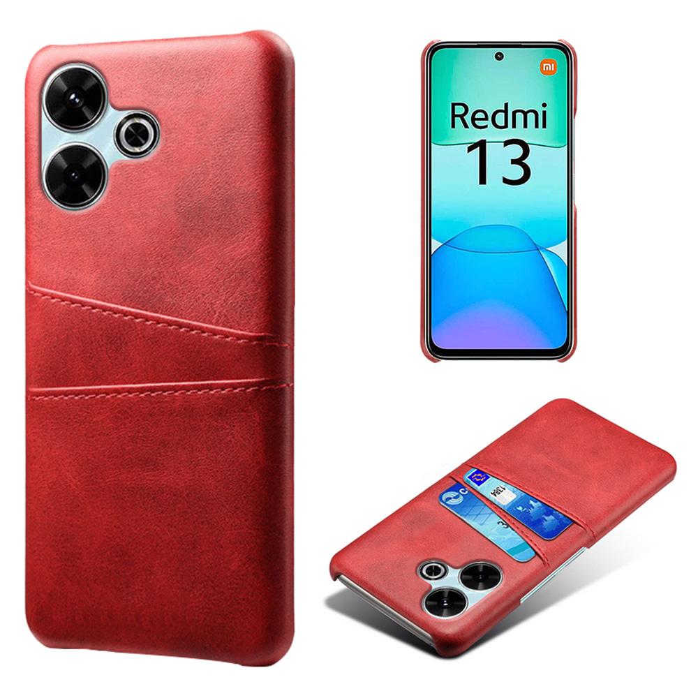 

For Xiaomi Redmi 13 4G Case Dual Card Slots PU Leather + Hard PC Phone Cover C
