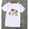 Unisex Summer Tshirt Cute Hedgehog Animal Cartoon Print Short Sleeve Kids Top Fashion Boys Girls Clothes