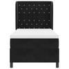 Box Spring Bed with Mattress Black 190 X 90 Cm Velvet