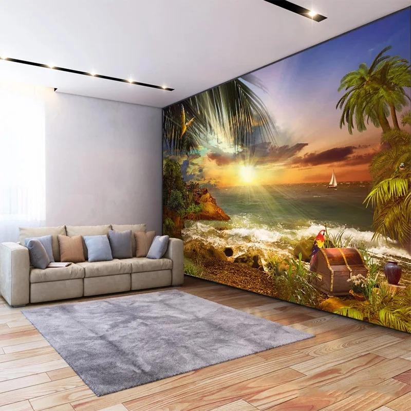 3d Mural Island Beach Seascape Wall Painting Living Room Bedroom Wallpaper Home Decor