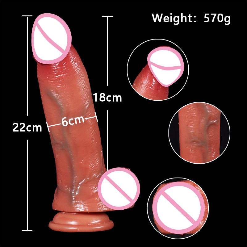 Silikonové dildo Body Soft Lifelike Anal 22cm erotická hračka pro ženy Realistické dildo pro muže G bod Stimulátor Deep Throat Trainer
