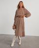 European and American Women's V-Neck Striped Belt Shirt Dress - Autumn 2025 Fashion