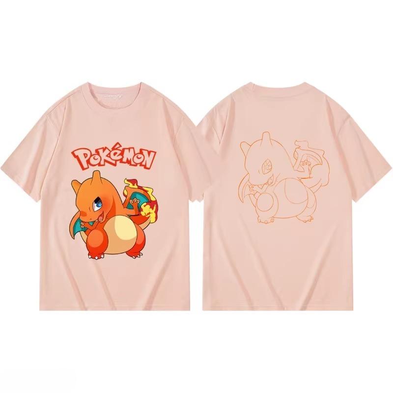 Potdemiel Summer New Pikachu Print Childrens Cotton TShirt Boys and Girls Comfortable and Breathable Childrens TShirt