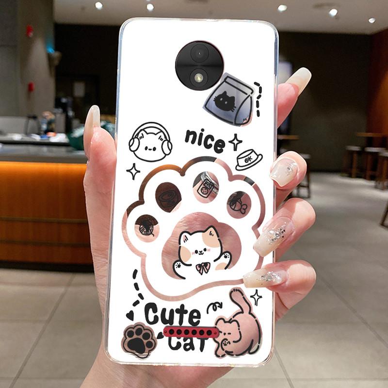 Casing For Motorola Moto C Plus Case Aesthetic Cute Cat Astronaut Transparent Soft Silicone Back Cover Moto C CPlus Phone Case