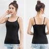 Women Sexy Soft Cozy Camisole with Built In Bra Adjustable Shoulder Strap Vest Tank Tops