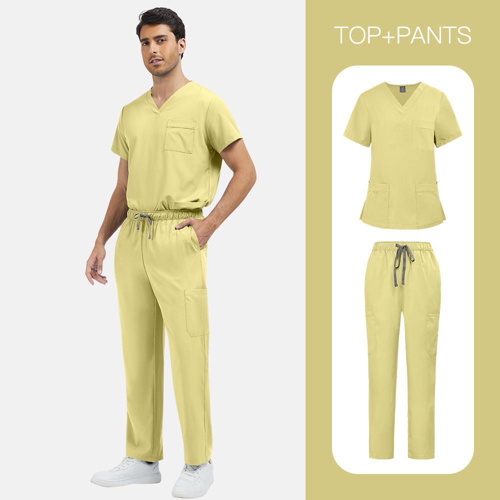 Unisex Quick-drying V-neck Scrub Suit for Nurses