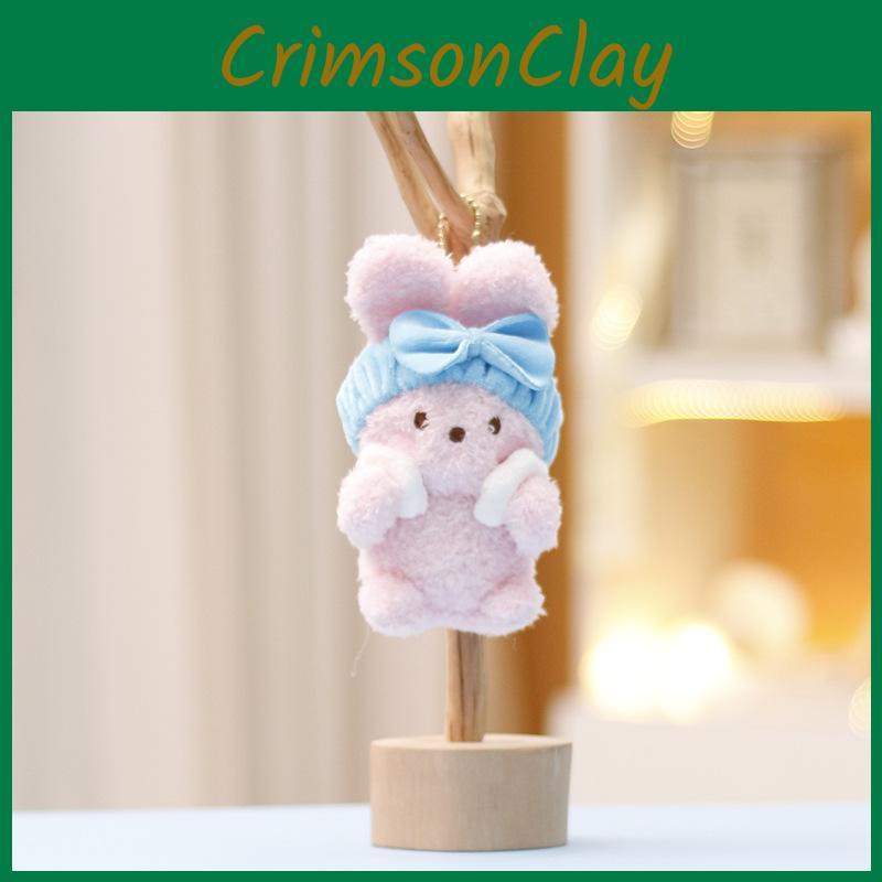Wash Face Delightful Rabbit Plush Toy Keychain Adorable Short Fur Design Kid For