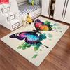 Colorful Butterfly Floral Area Rug,Non-Slip Soft Carpet for Living Room Bedroom,Cute Cartoon Decorative Floor Mat for Kids Room