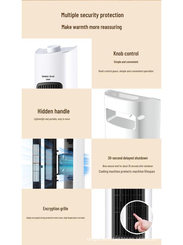 Dual-Use Vertical Graphene Heater: Energy-Efficient, Warm & Cool Electric Household Fan