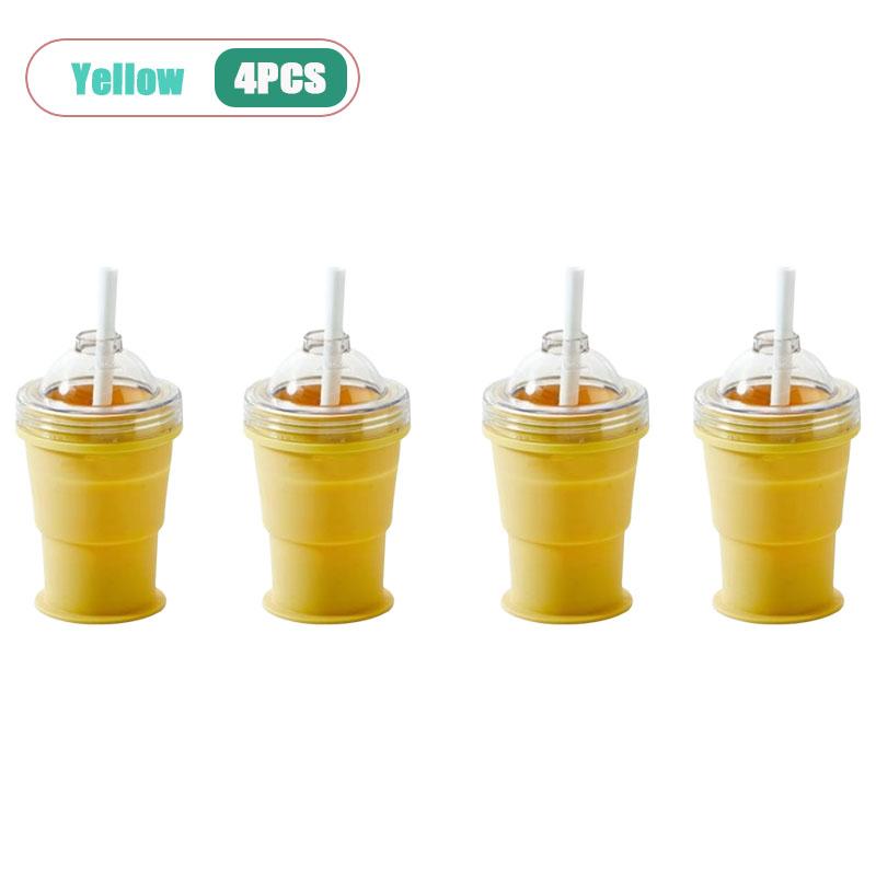 2-in-1 A Must-have for Summer Homemade Ice Hockey Cup Silicone Folding Cold Drink Cup Internet Famous Creative Ice Cube Mold