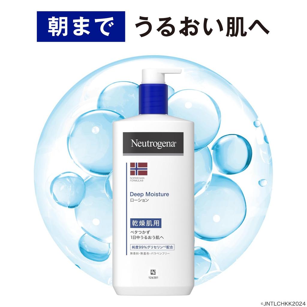 Neutrogena Norwegian Formula Deep Moisture Body for Dry Summer Milk, Skin, Fragrance-Free, 450ml, Non-Greasy,