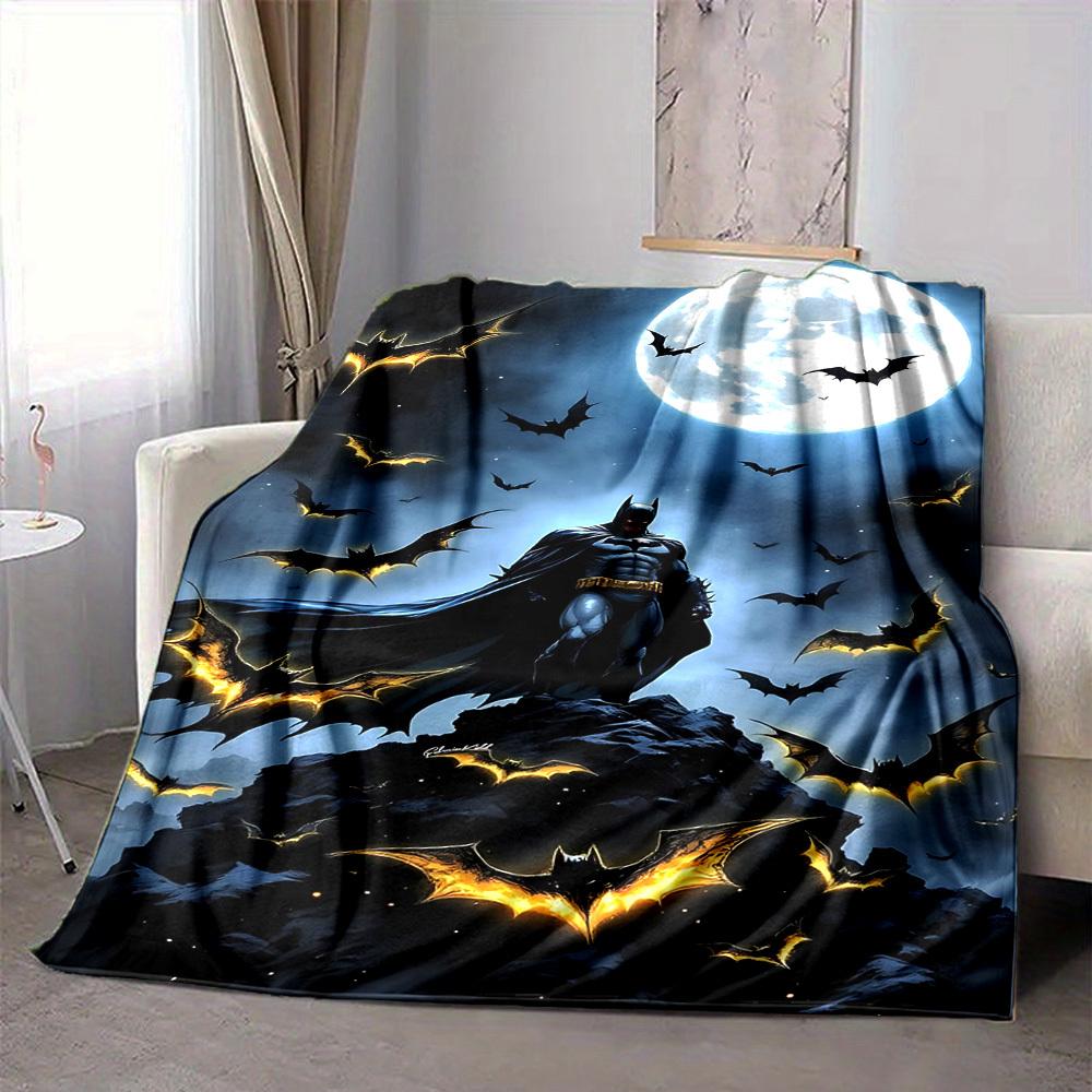 1pc Batman Blanket Lightweight Flannel Throw For Sofa, Bed, Travel, Camping, Livingroom, Office, Couch, Chair, And Bed