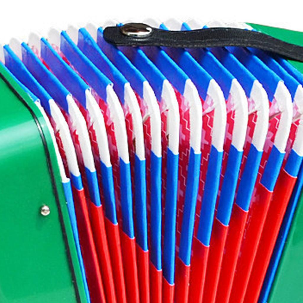 Accordion Toy Children Accordion Musical Instrument 2 Bass 7 Keys for Kids Infant Green