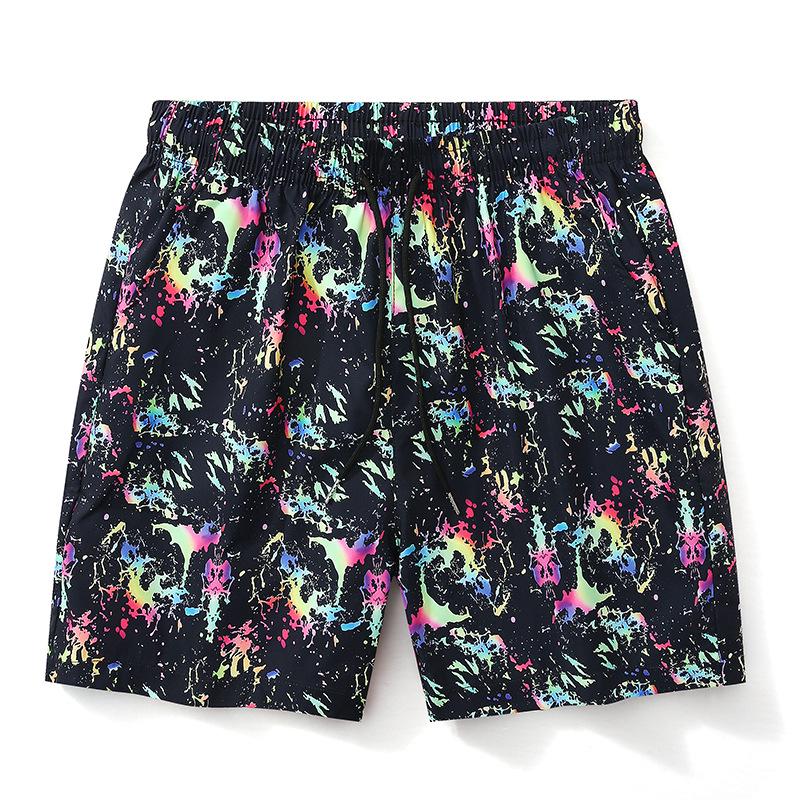 2026 Summer Ice Silk Quick-Dry Graffiti Bermuda Shorts S