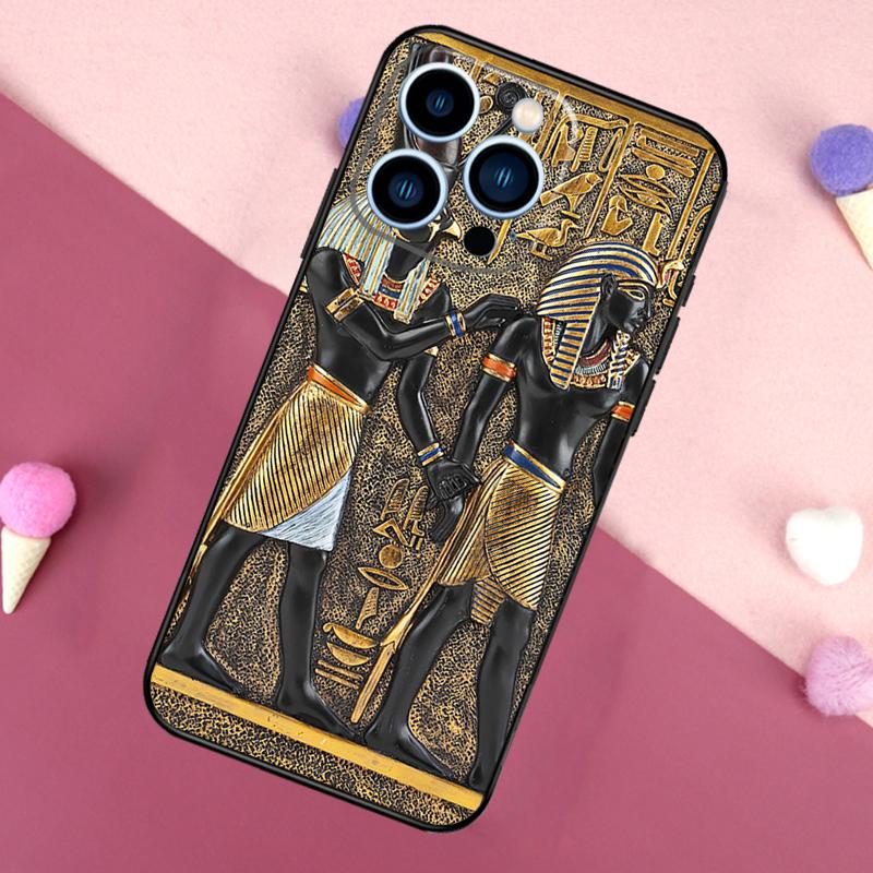 Ägypten Pharao Wandmalerei Handyhülle Für iPhone 16 15 13 12 11 14 Pro Max Mini X XR XS MAX 14 Plus Hülle