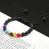 1pc Colorful Volcanic Stone Woven Bracelet Beads for Men and Women, Natural Beads
