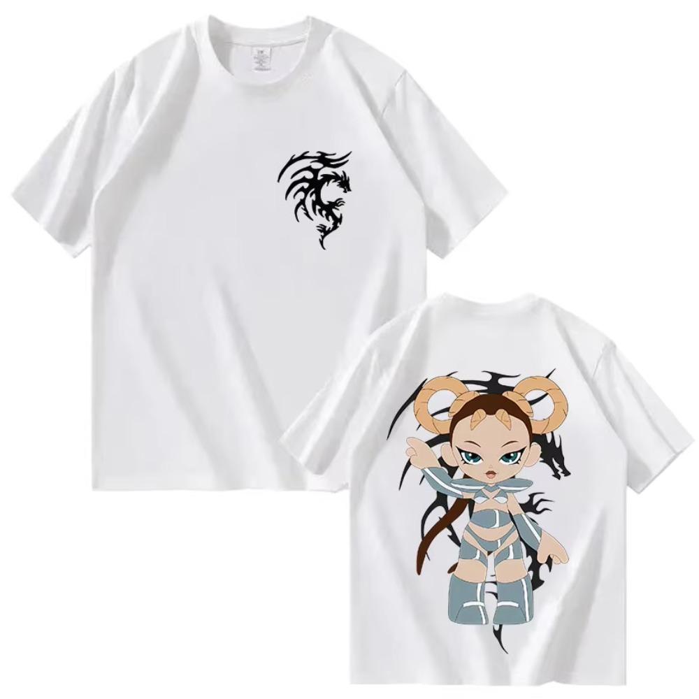 Lola Indigo Graphic Print T Shirt Men Women High Quality Summer Cotton T-shirt Vintage Aesthetic Loose Clothing Tees Streetwears