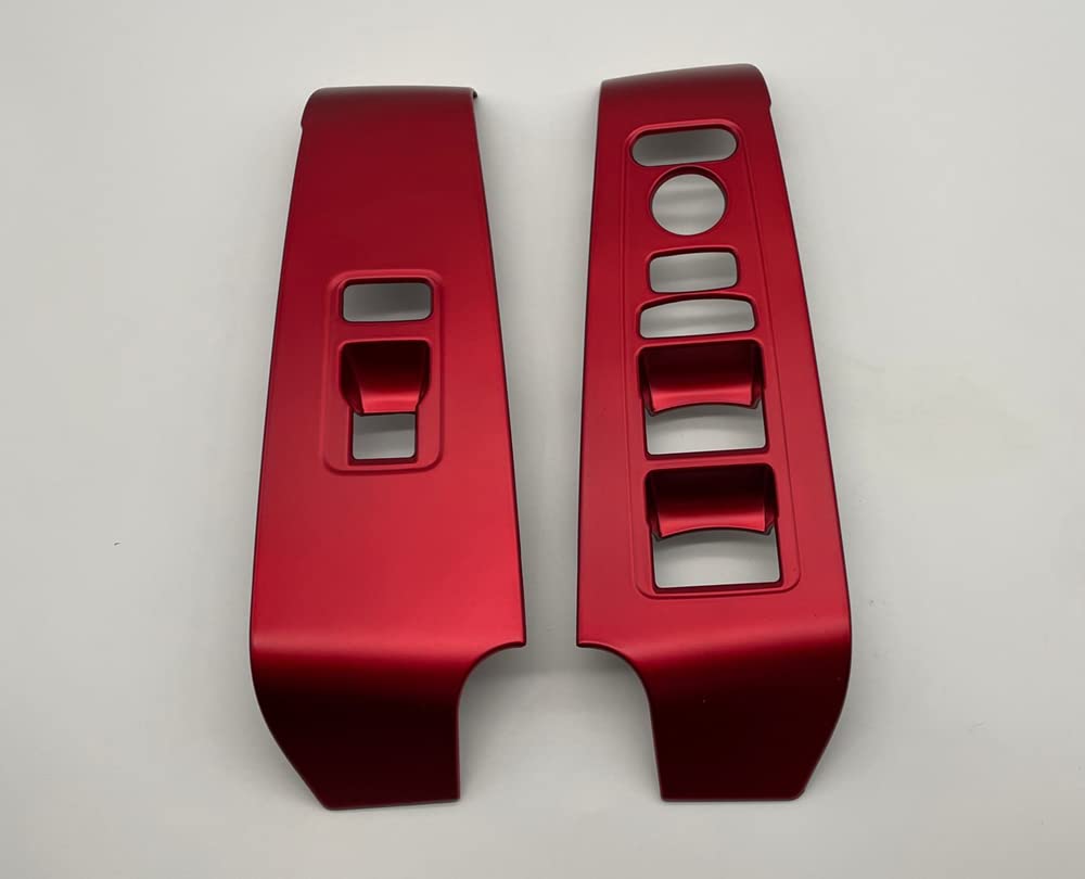 MEKOMEKO ABS Resin Power Window Switch Covers for Honda Civic 11th Generation Red 4-Piece (FL1) (Right-Hand Drive) - (C11-BLSJR)