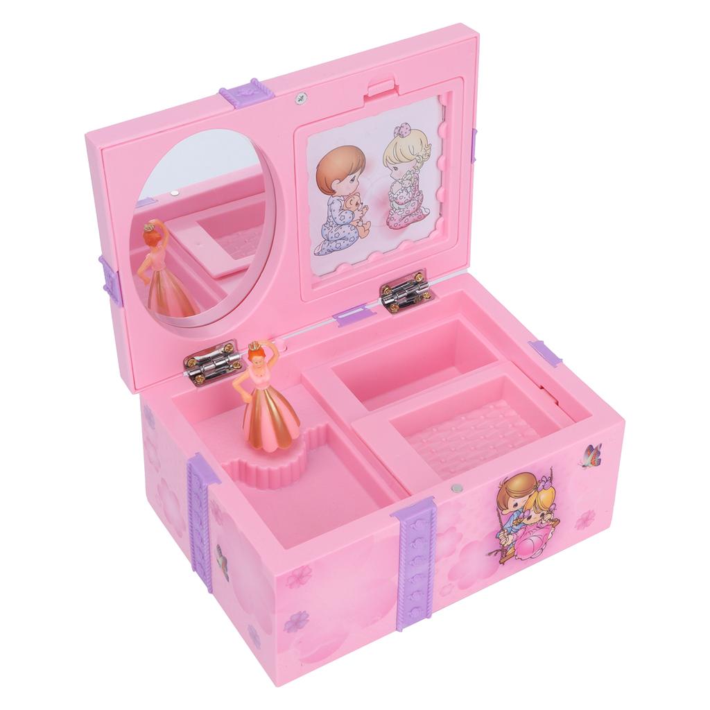 Музыкальная шкатулка для украшений вращающаяся балерина балетная девочка фиолетовый бант чехол для хранения подарочных аксессуаров