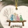 Heart-Shaped Sea Glass Family Ornament Handmade Sea Glass Art Heart Ornament Christmas Tree Home Decor Party Pendant Ornament