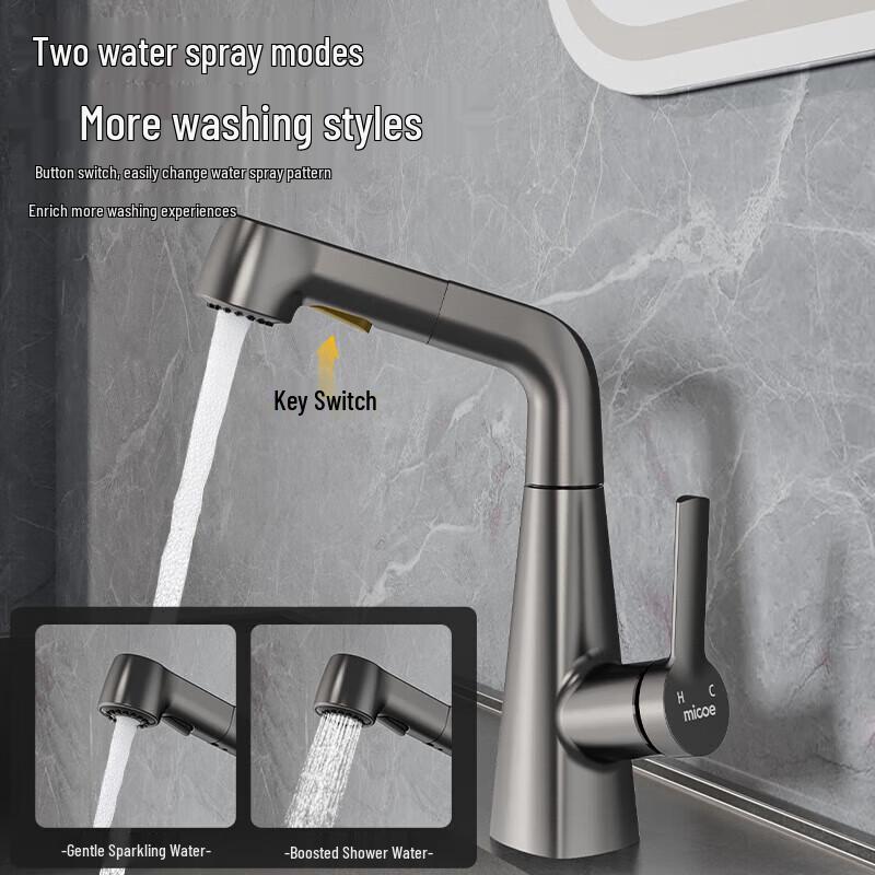 Siji Muge Lucky Cat Robotic Arm Pull-Out Basin Faucet