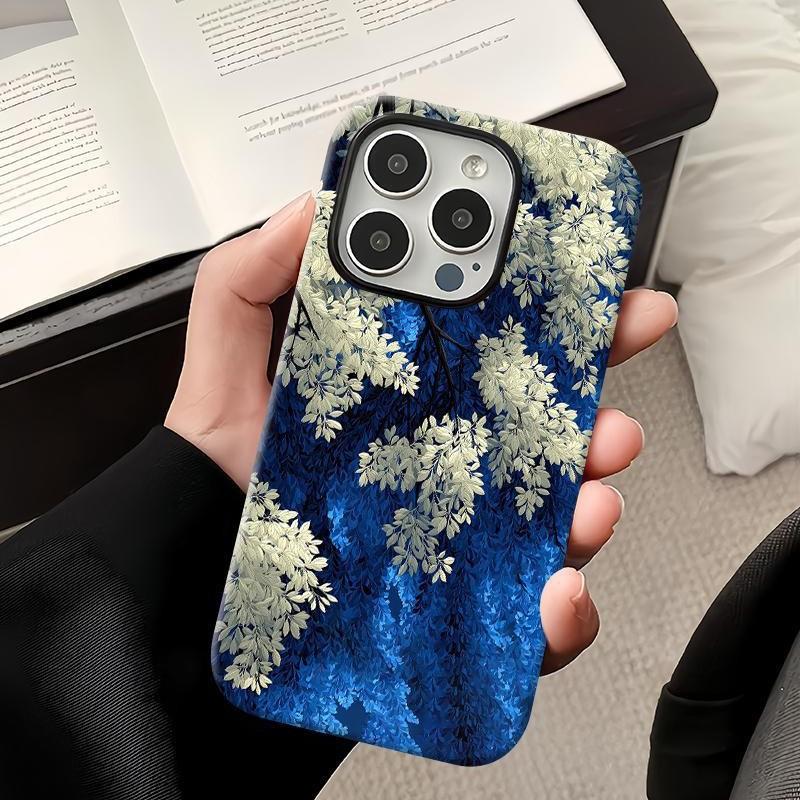 Blue Flowers for Apple 17promax Cartoon Cute for IPhone16pro Lens All-inclusive 15 New Style 14