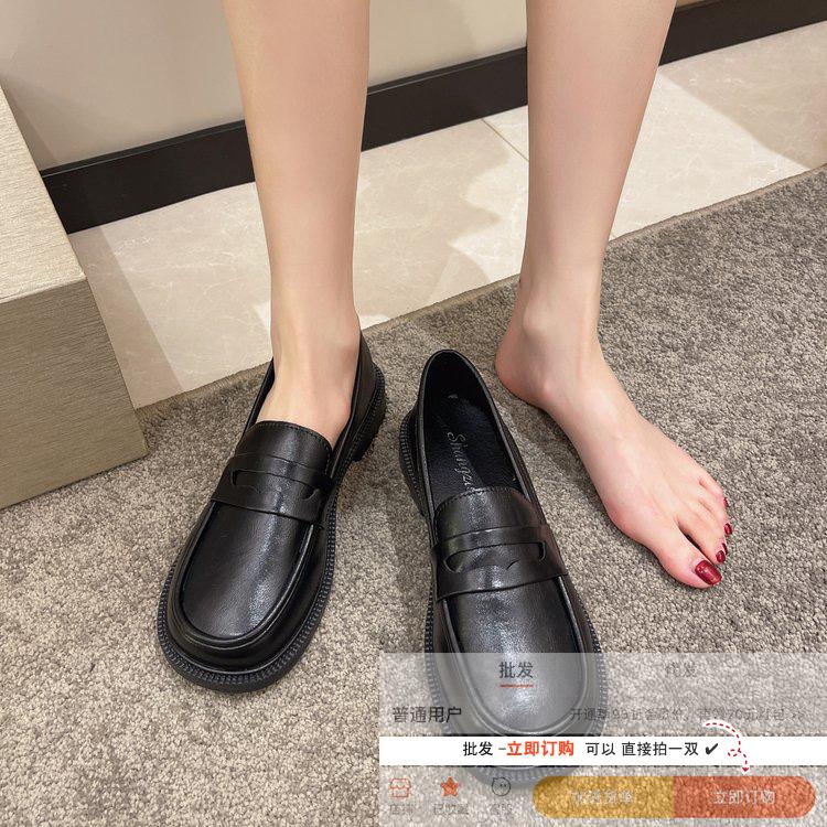 British style small leather shoes women's soft leather jk loafers one-pedal single shoes women's 2025 new platform real soft leather shoes